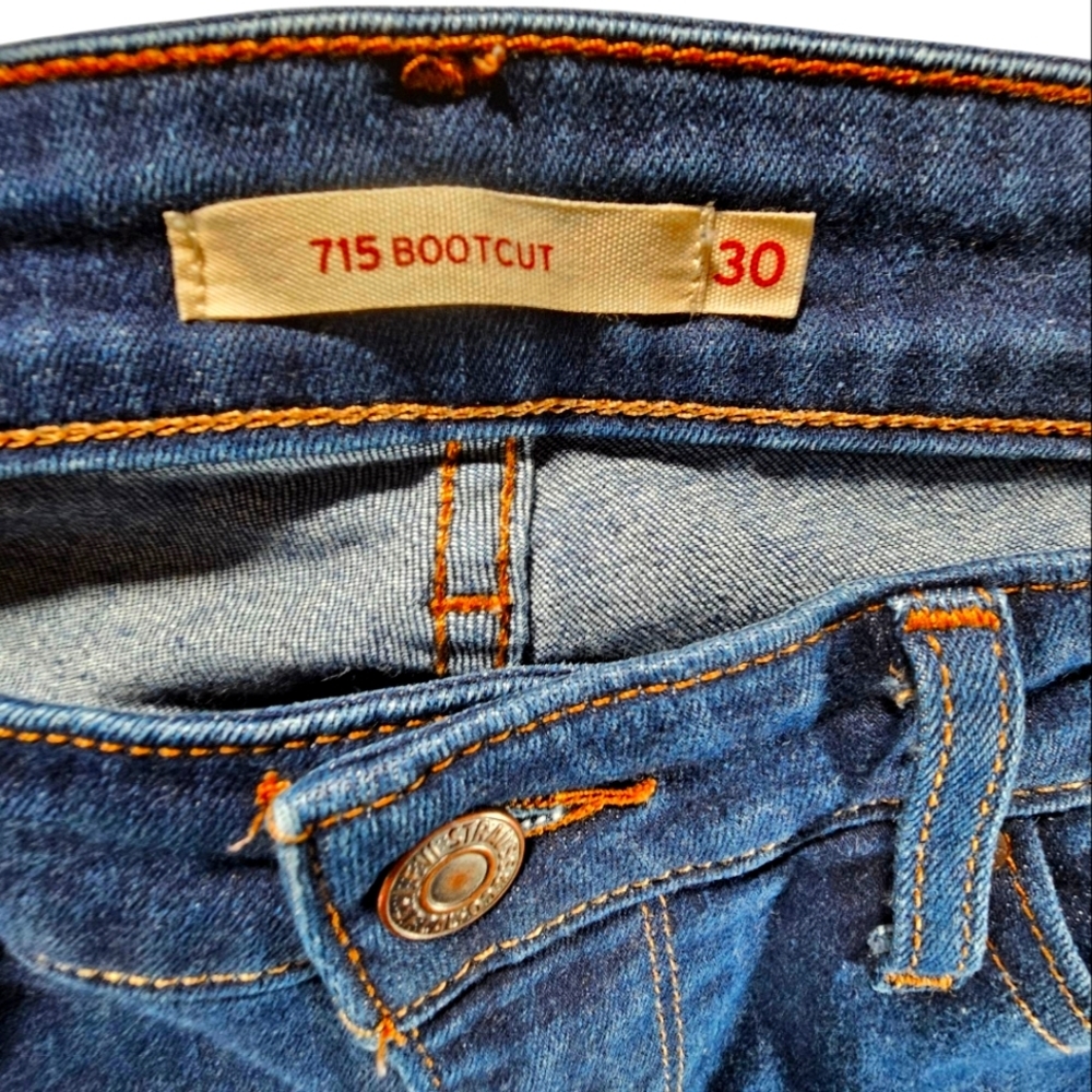 Levi's 714 Bootcut Jeans Dark Wash Size 30 - Picture 3 of 6